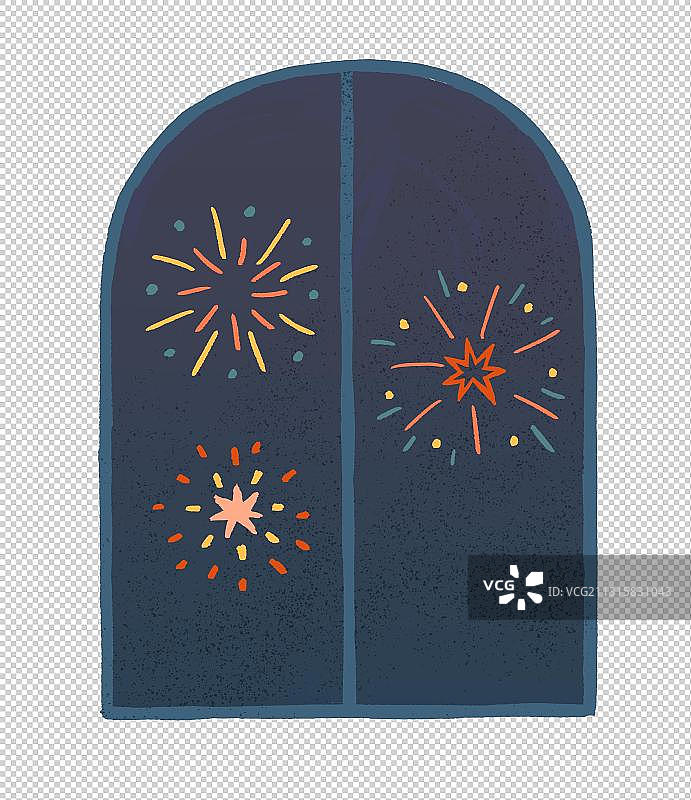 彩色焰火烟花插画图片素材