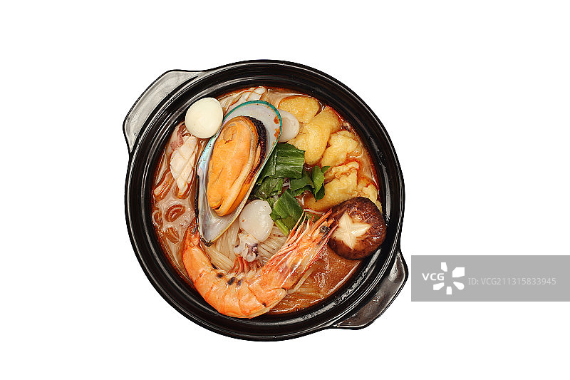 棚拍美食冬阴功海鲜米线图片素材