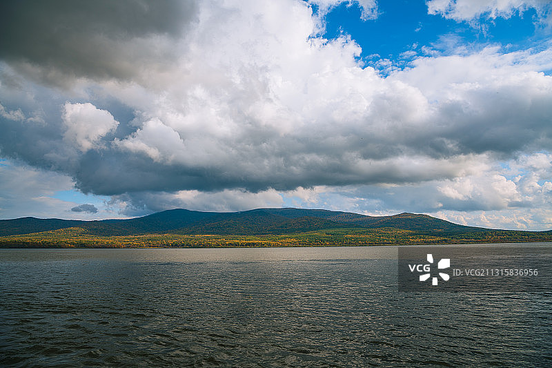 中国黑龙江省抚远县乌苏里江图片素材