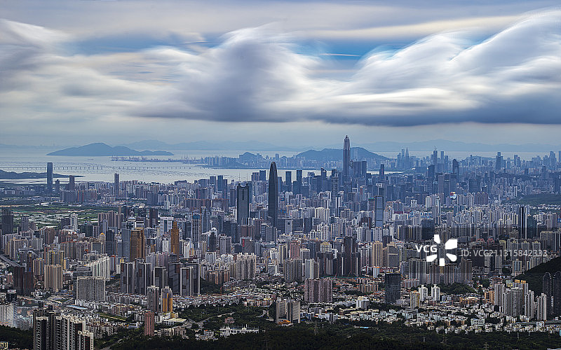 梧桐山视角深圳全貌图片素材