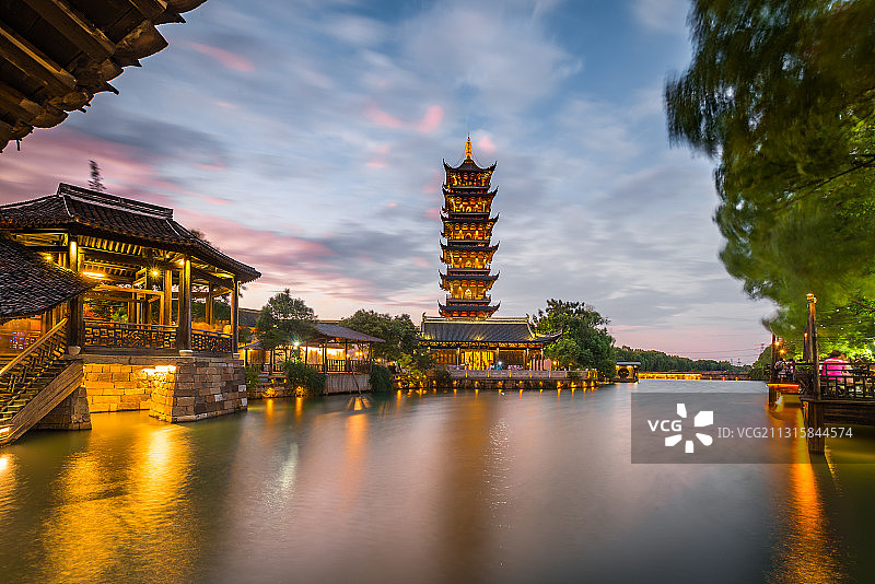 江南四大古镇之一桐乡乌镇图片素材