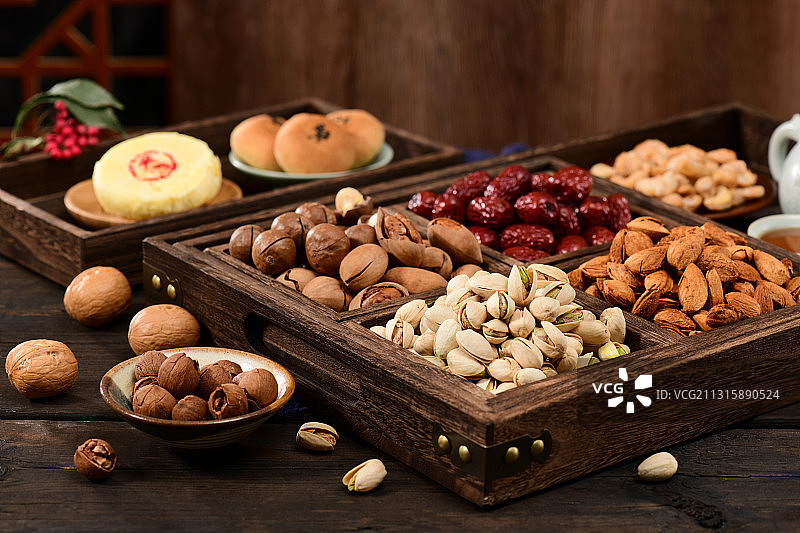 年货坚果多种坚果图片素材