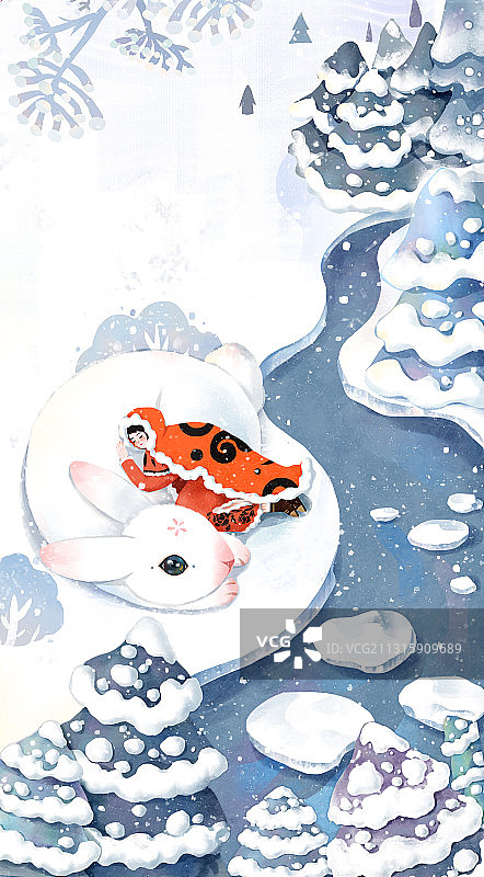 小寒插画节气插画图片素材