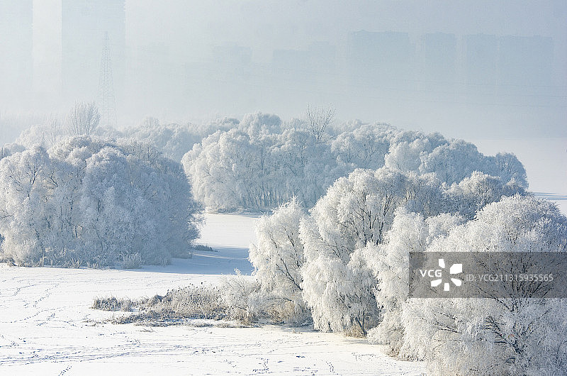 雾凇岛图片素材