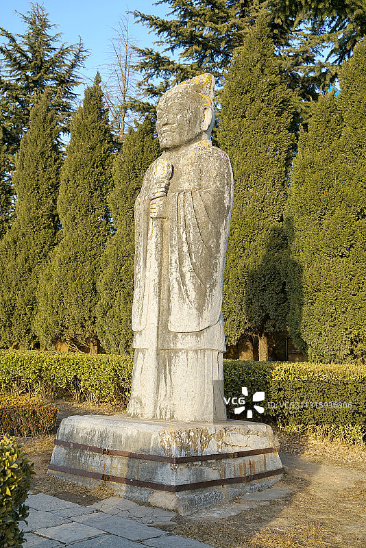 陕西乾陵朱雀门外司马道两侧的石人立像图片素材