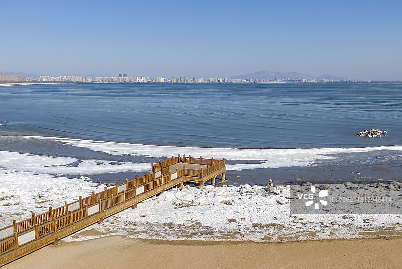 冬季里的北戴河海岸图片素材