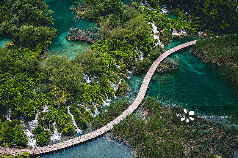 欧洲，克罗地亚，十六湖，国家公园，森林，步道，瀑布图片素材