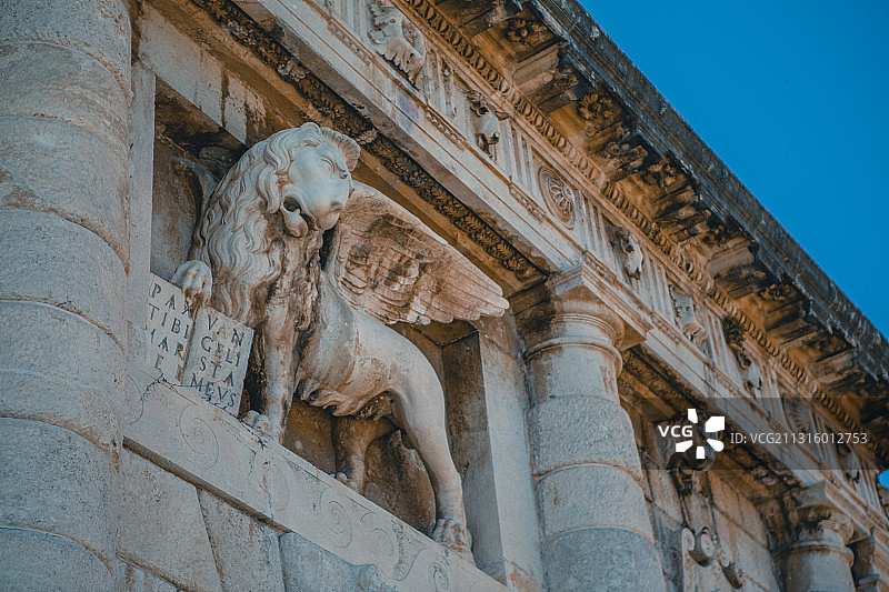 克罗地亚，扎达尔，古城，城门，狮子石雕，陆地之门图片素材