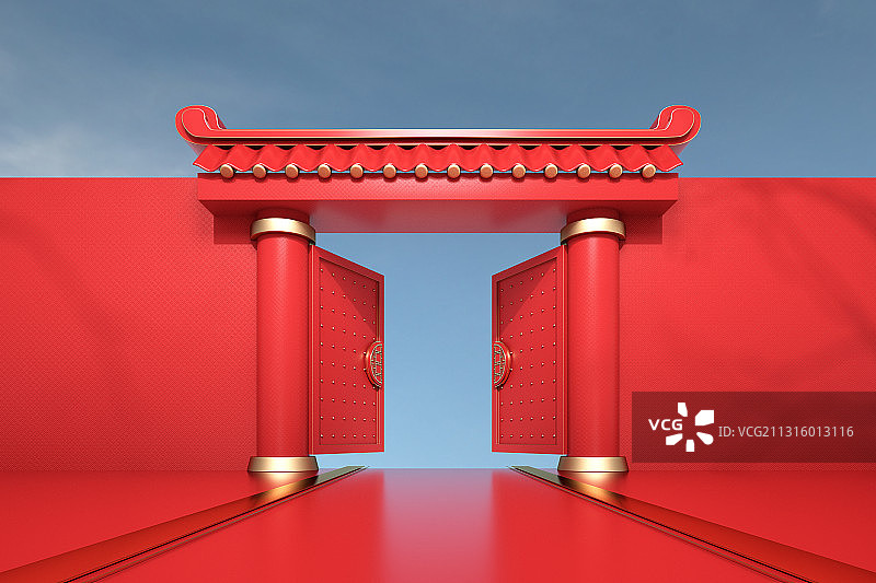 中国元素春节节日背景，三维图形图片素材