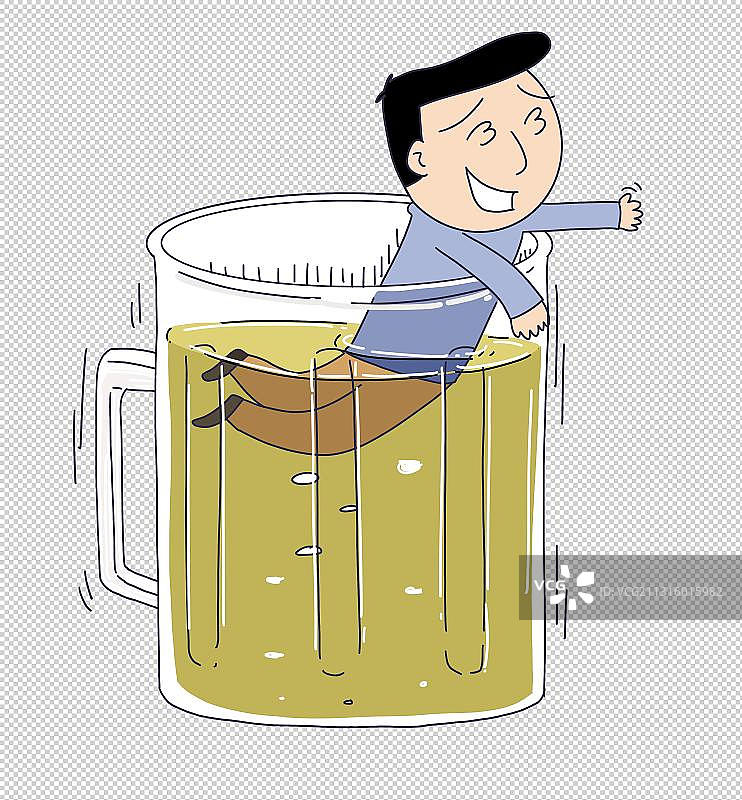 元素：泡在酒杯里的人图片素材
