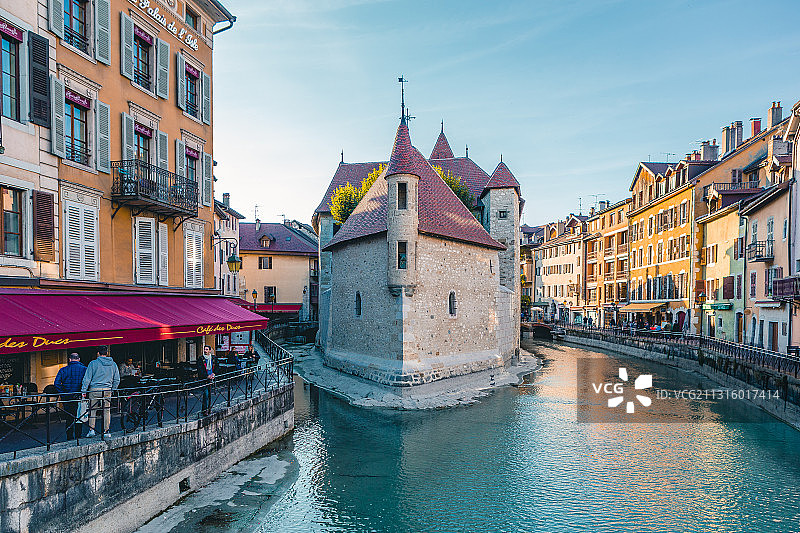 法国，安纳西，小镇，古城，日落图片素材