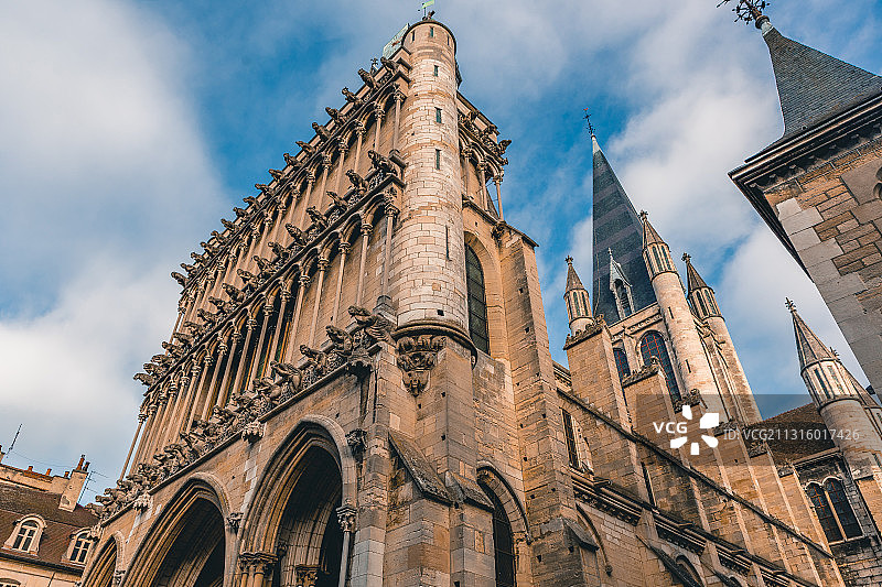 法国，第戎，圣母院，建筑，外立面图片素材