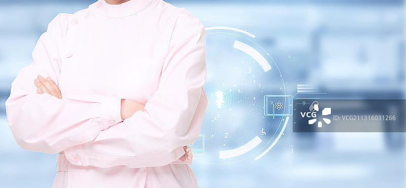 亚洲医生与医疗技术智能网络概念图图片素材