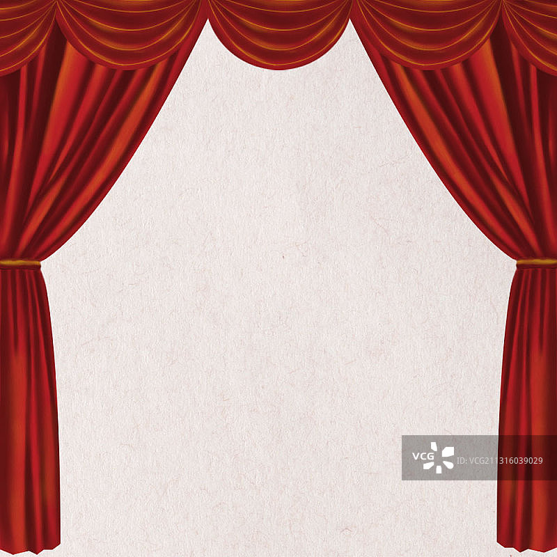 舞台红幕布背景布布帘布丝绒布绸缎手绘仿真复古民国风psd图片素材