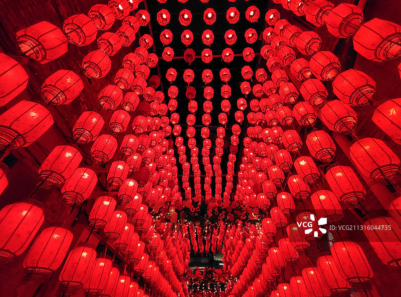 街道,春节,灯笼图片素材