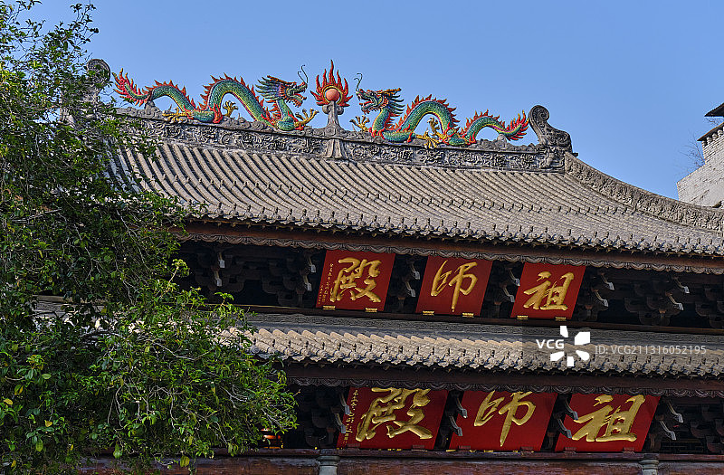 中国广州华林禅寺祖师殿中式古建筑图片素材