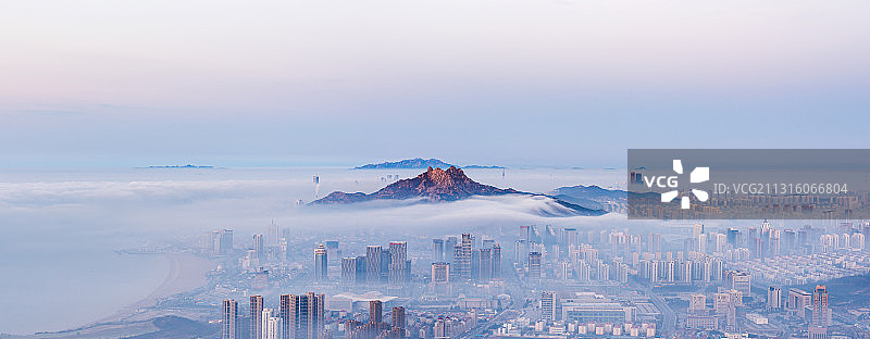 青岛平流雾自然景观图片素材