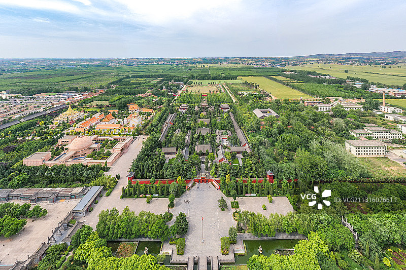 河南洛阳白马寺全景航拍图片素材