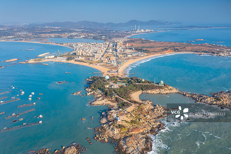 航拍广东汕尾红海湾全景图片素材