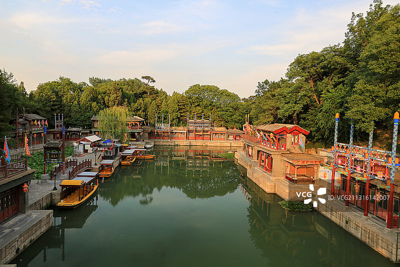 北京皇家园林颐和园苏州街图片素材