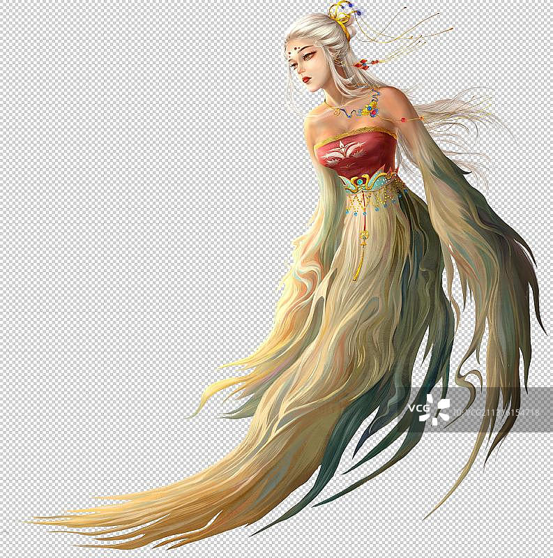 古风中国风厚涂人物白蛇图片素材