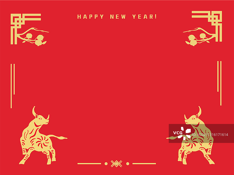 牛年春节红色背景板图片素材