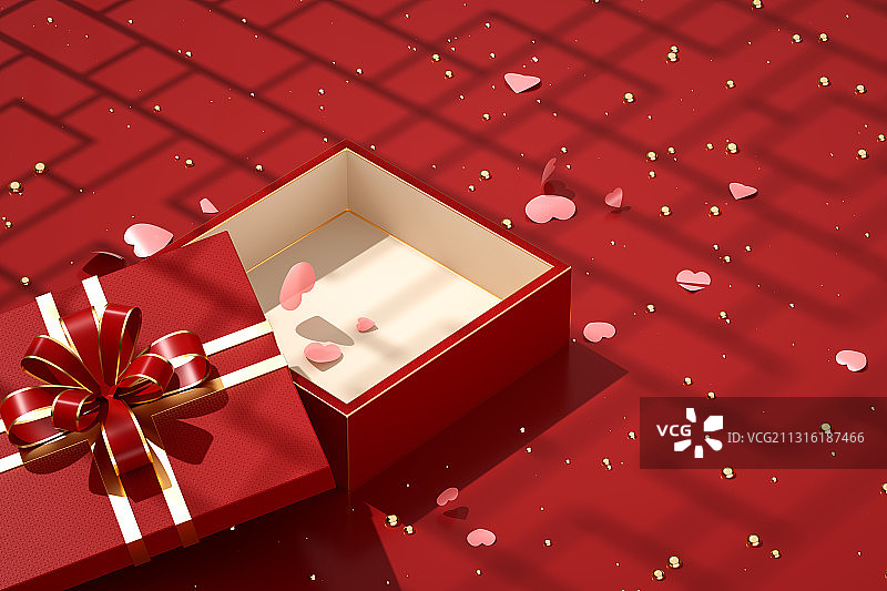 打开的礼盒，三维图形图片素材