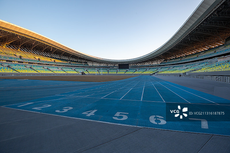 体育场起跑线图片素材
