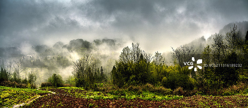 重庆市武隆高寿村打造的高山蔬菜基地图片素材
