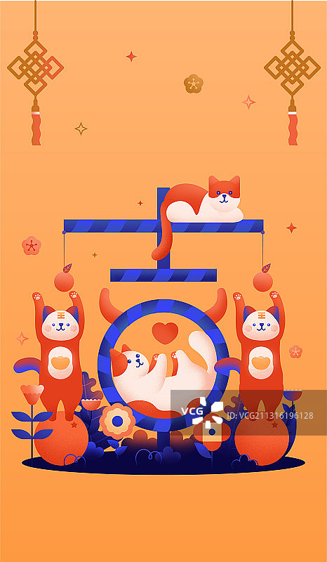 新年之吉猫迎春图片素材