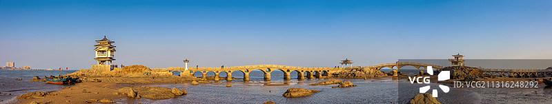 中国辽宁葫芦岛兴城海滨三礁揽胜全景风光图片素材