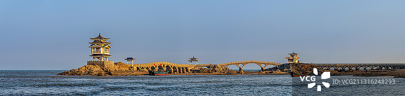 中国辽宁葫芦岛兴城海滨三礁揽胜全景风光图片素材