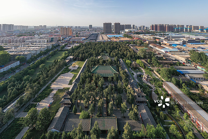 河南洛阳关林全景航拍图片素材