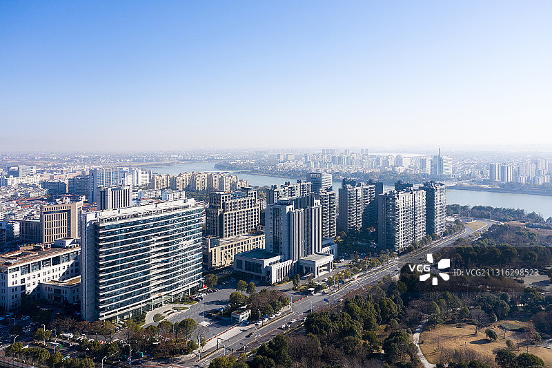 航拍衢州城市风光图片素材