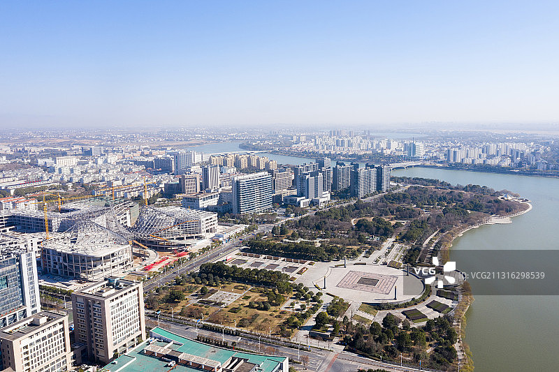 航拍衢州城市风光图片素材