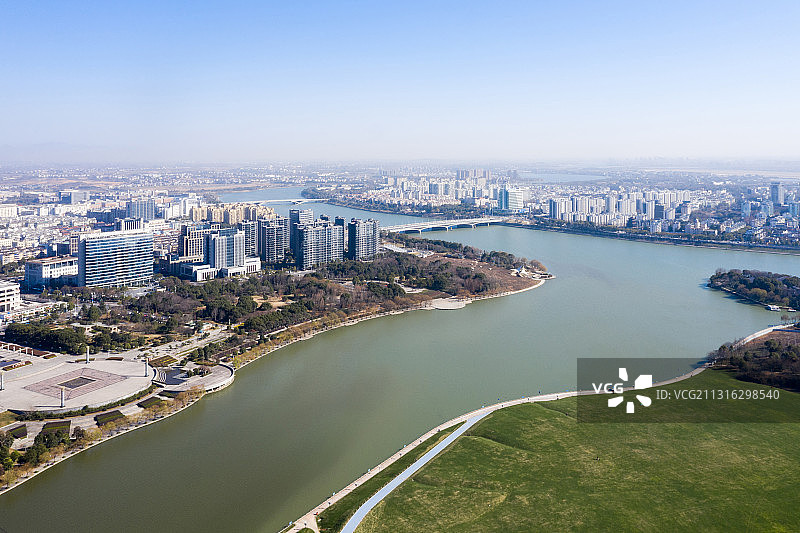 航拍衢州城市风光图片素材