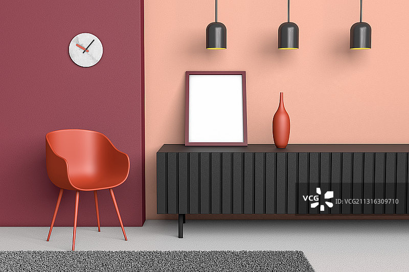 流行色室内空间设计背景图片素材