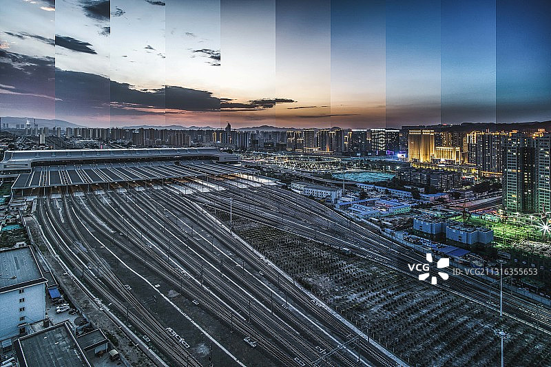 兰州西客站时间切片图片素材