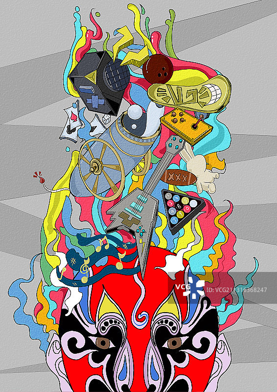 国潮插画---玩图片素材