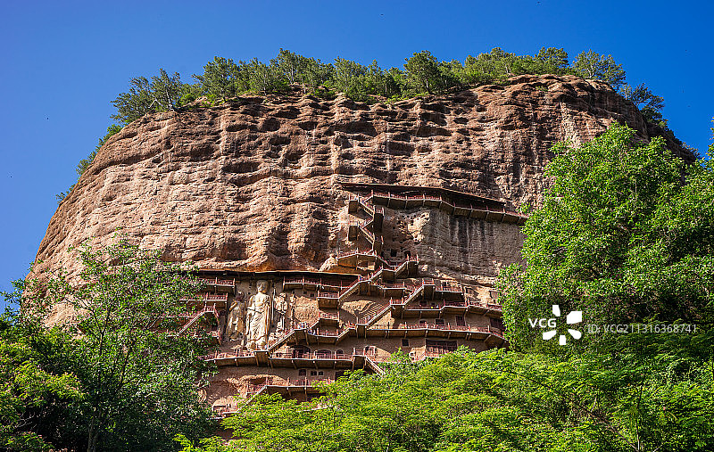 麦积山石窟图片素材