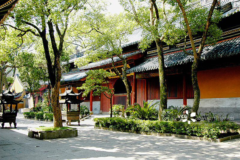 中国浙江舟山，中国佛教四大名山之一的普陀山（普陀寺）图片素材