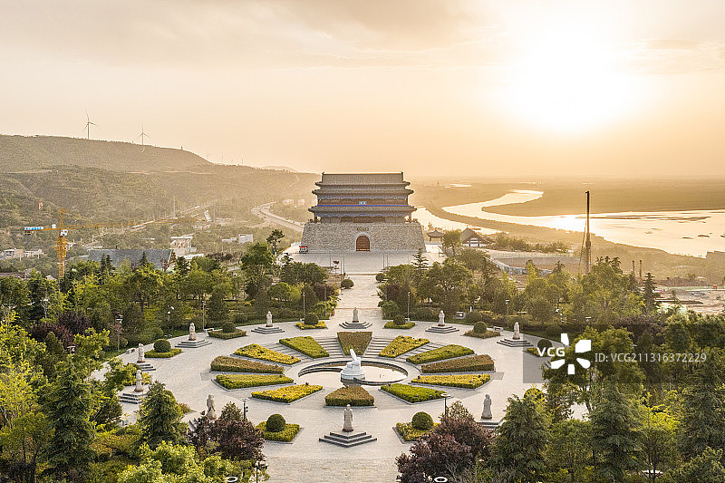 陕西渭南潼关古城航拍图片素材