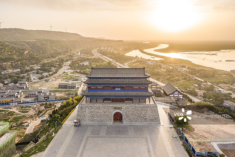 陕西渭南潼关古城航拍图片素材