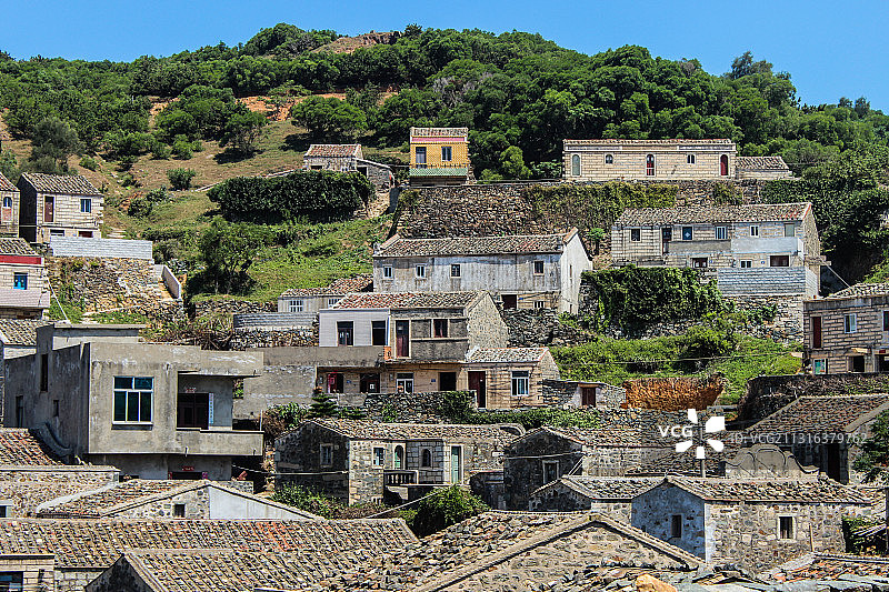 福建平潭岛附属岛屿东庠岛石头房子村落图片素材