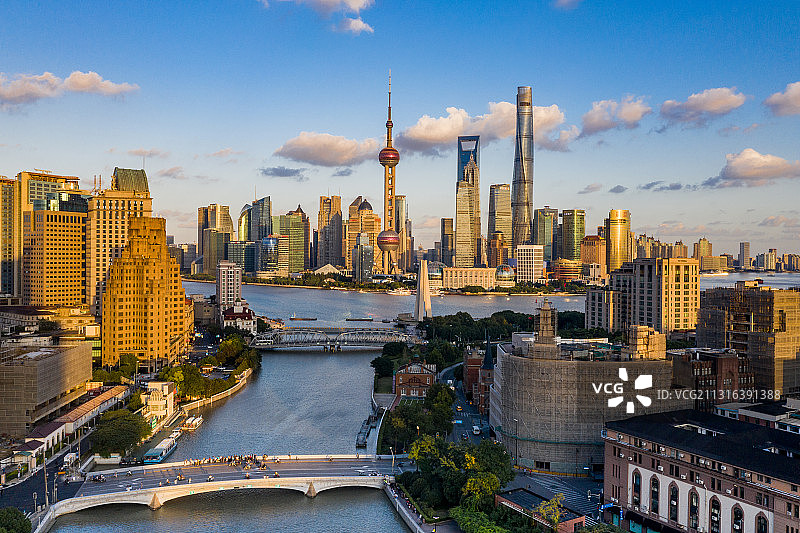 外滩无人机视角图片素材