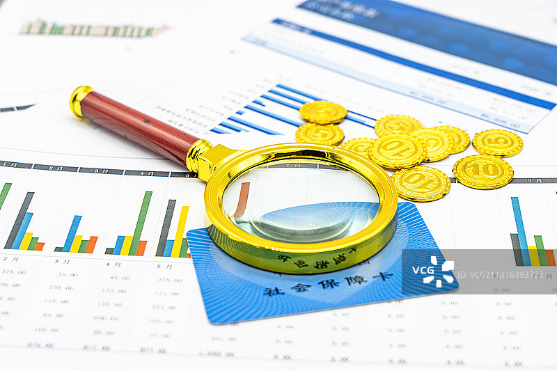 社会保障卡与医疗保险金融概念图片素材