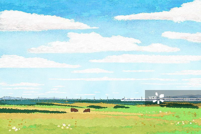 高原上的高铁运输油画图片素材