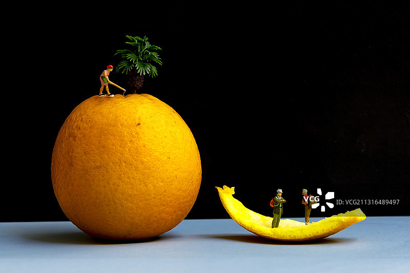 微缩摄影下的橙子图片素材