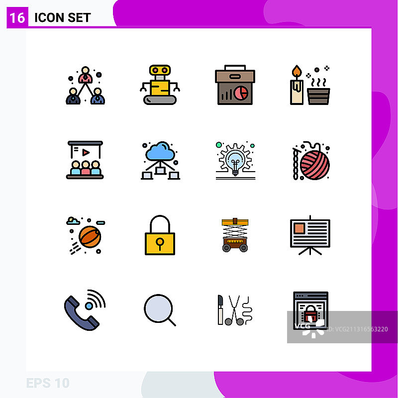 16平面颜色填充线概念的网站图片素材