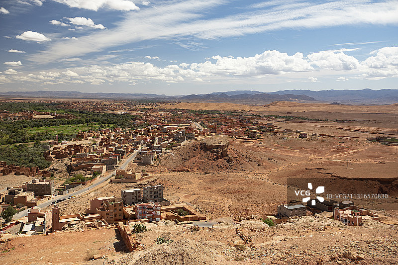 俯视摩洛哥的古镇图片素材